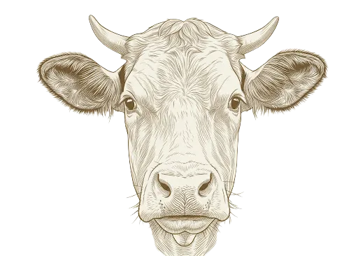 Grabado de una cabeza de vaca